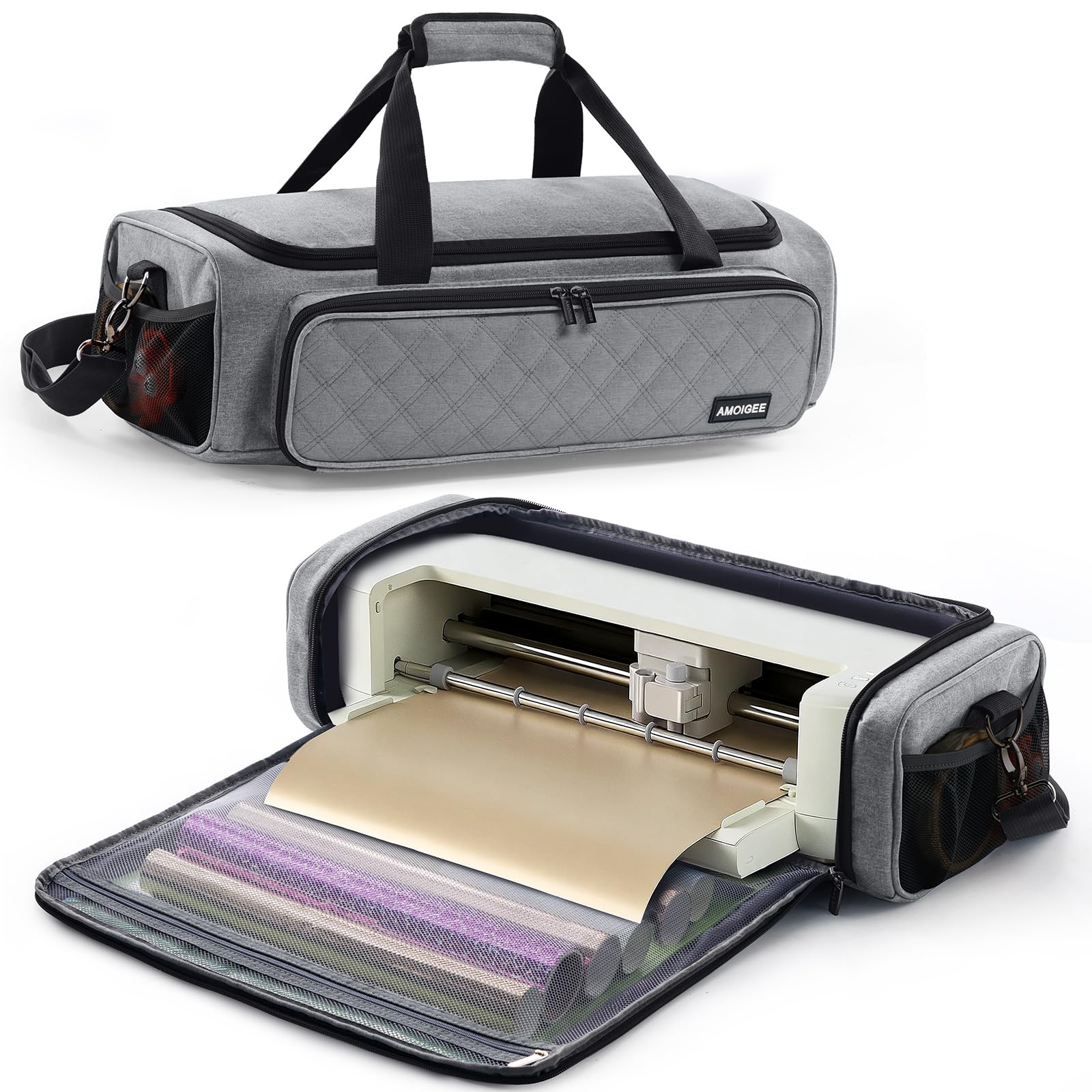 Full Open Carrying Case for Cricut Explore 5 with Large Accessories Storage
