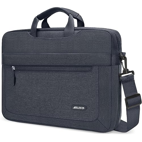 MOSISO Laptop Shoulder Messenger Bag Compatible with MacBook Air 15 inch M2 A2941/Pro 16 inch M3 A2991 M2 A2780 M1 A2485 A2141,15-15.6 inch Notebook with Adjustable Depth at Bottom, Space Gray