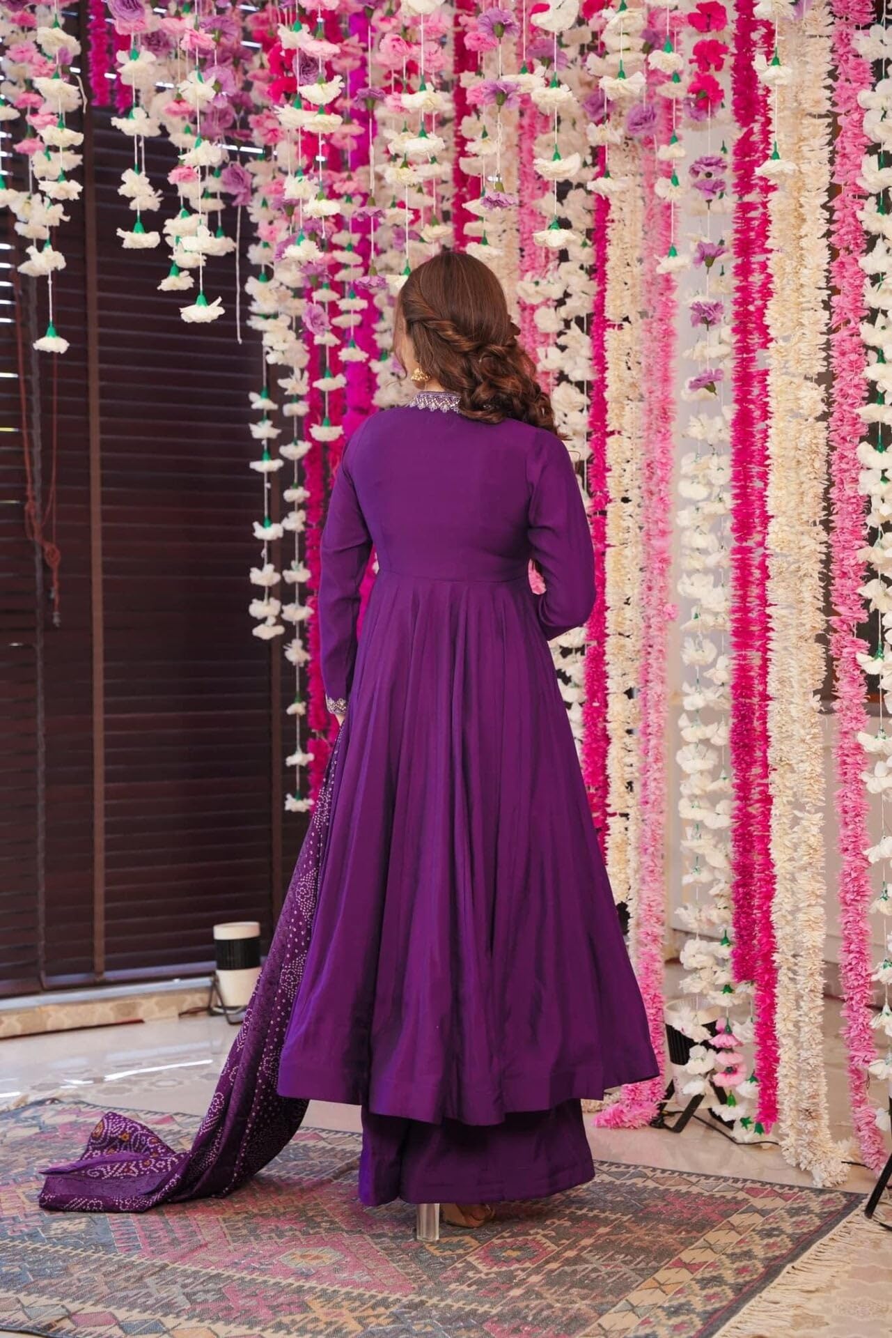 Damen Anarkali Anarkali Anzug mit Dupatta Chinon Indische Ethnische Kleidung für Hochzeit Festival Party