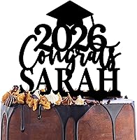 Vista 9 de Decoración personalizada para tartas de graduación – Decoración para tartas de graduación con nombre y fecha – Decoraciones acrílicas personalizadas