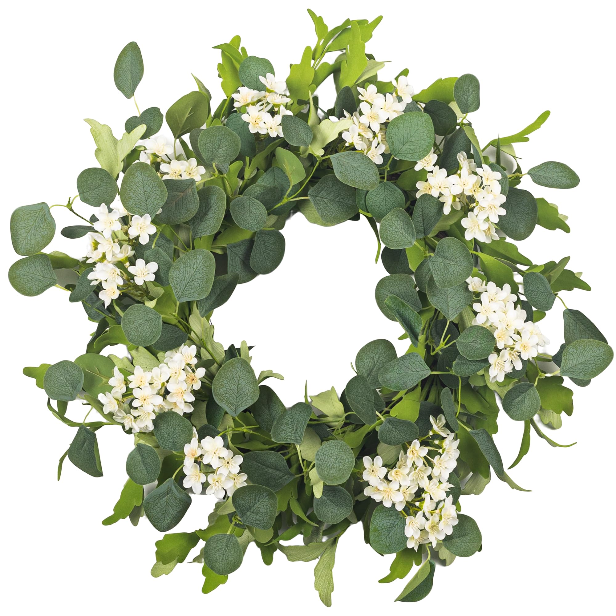 YUGALI 24 Spring Summer Wreath White Green