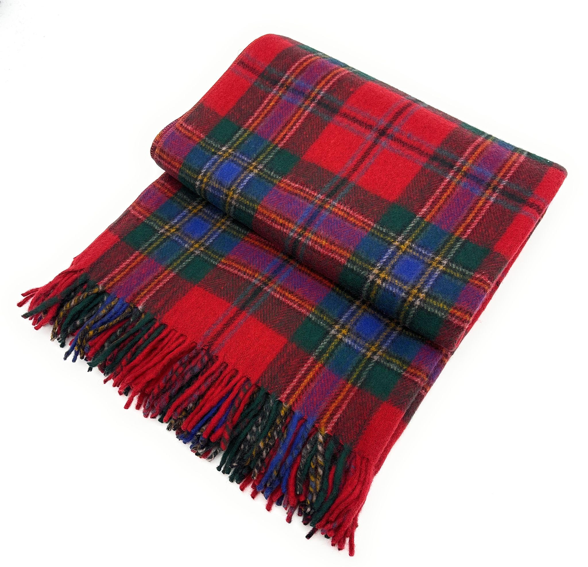 Braw Clans Tartans Men's Maclean Soft Wool Tartan Travel Blanket For Car And Caravan - 70X60 Inches Large Blanket - Scottish Plaid, Checkered, Indoor, Lightweight Outdoor Warm, Bed And Sofa, Picnic Rug - Tartan