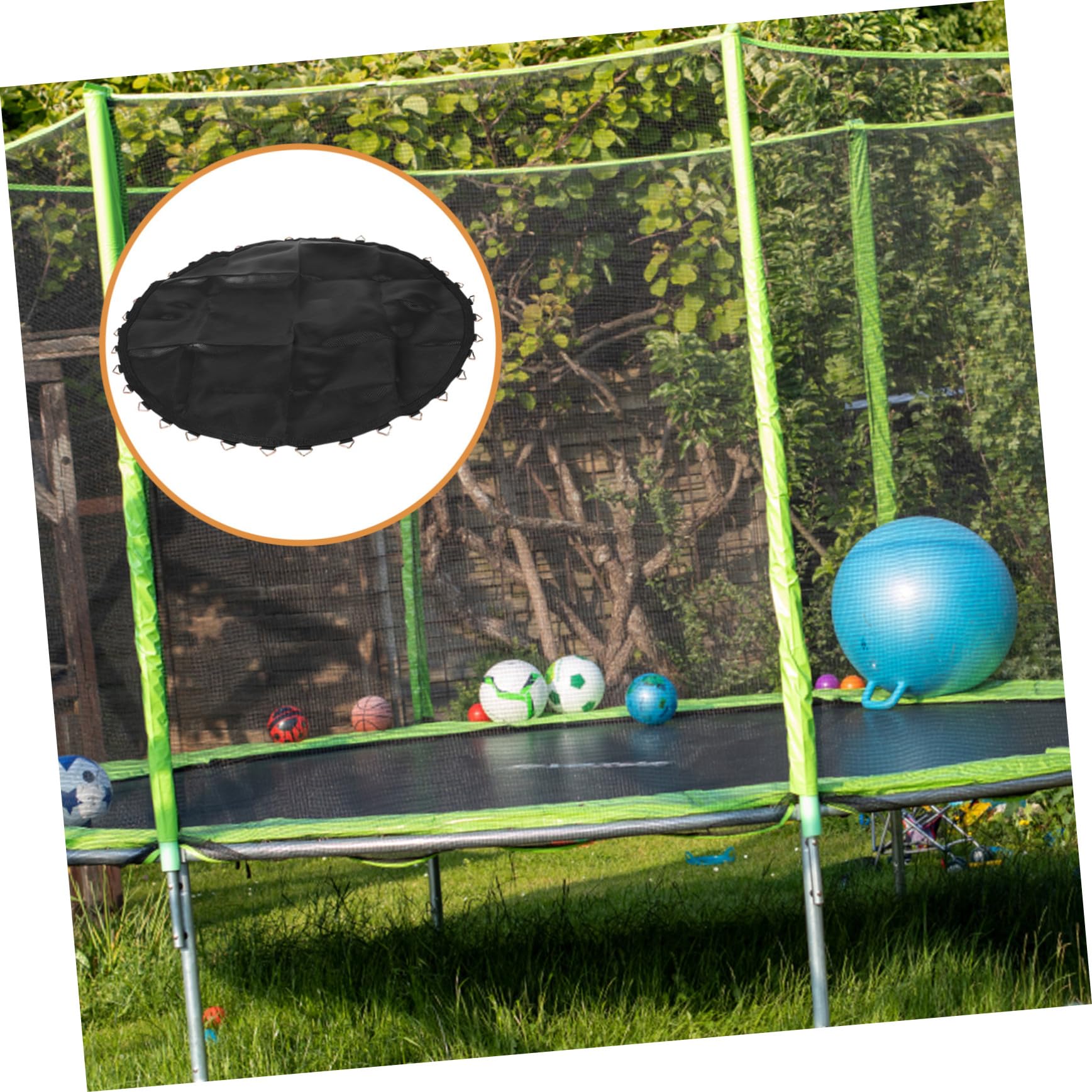 Tappetino di ricambio per trampolino con anelli elastici, superficie di salto resistente per fitness all'aperto e giochi al chiuso, letto salto sicuro per divertimento in famiglia e feste