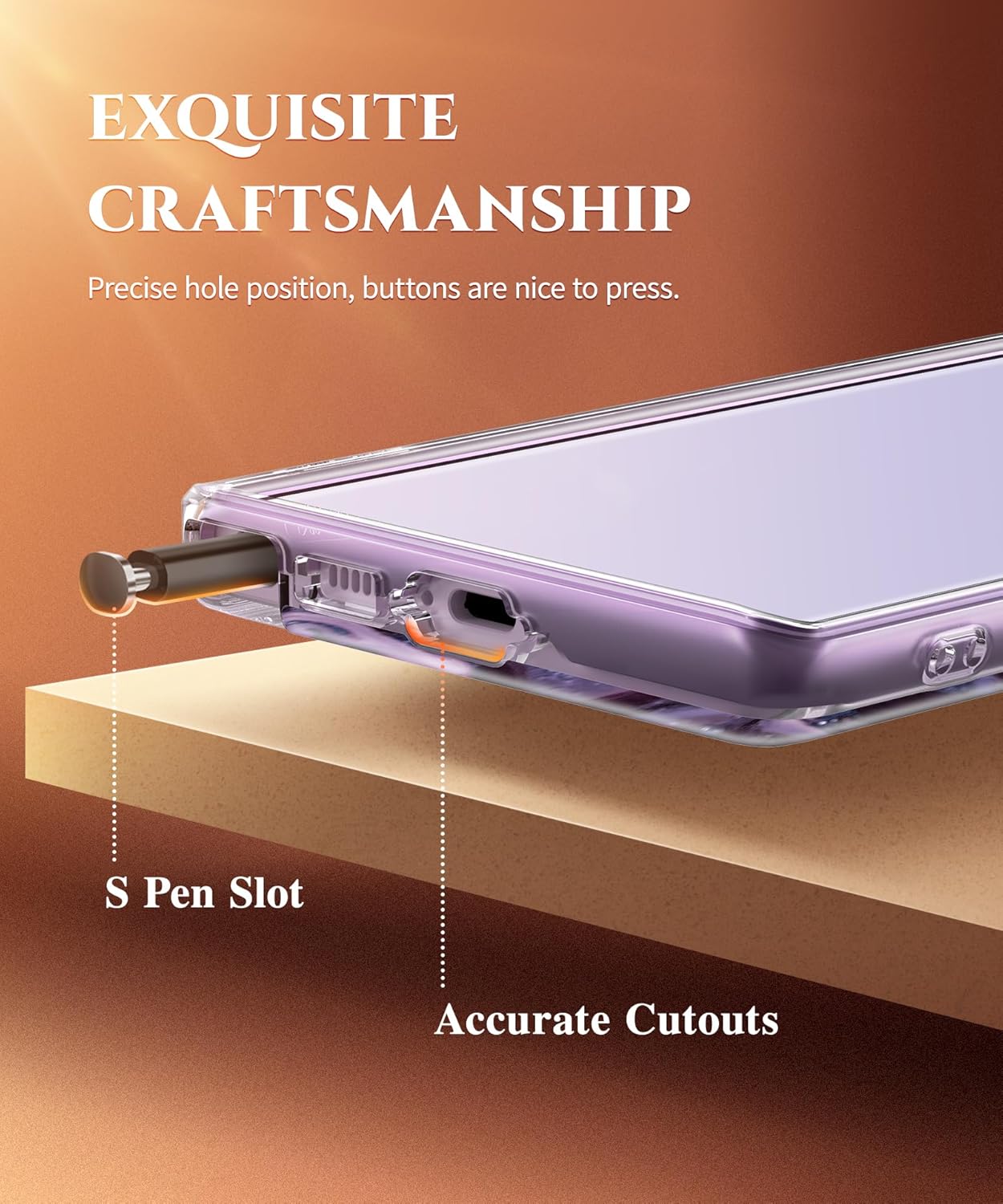 GVIEWIN for Samsung Galaxy S23 Ultra Case with Slide Camera Cover, [Built-in Screen Protector] [2 Front Frames] Military Grade Shockproof Marble Phone Case Fit S23 Ultra 6.8", Quicksand/Purple - Image 7