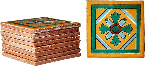 Miniatura 1 de Azulejo de cerámica Talavera mexicano 4x4 ", 9 piezas (NO pegatinas) Calidad de exportación A1! -EX66. Azulejo de alta temperatura Bueno para áreas