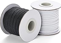 Vista 1 de XKDOUS Banda elástica para costura, 1/4 de pulgada, 30 yardas, 2 rollos de bandas elásticas de punto de alta elasticidad para coser cintura
