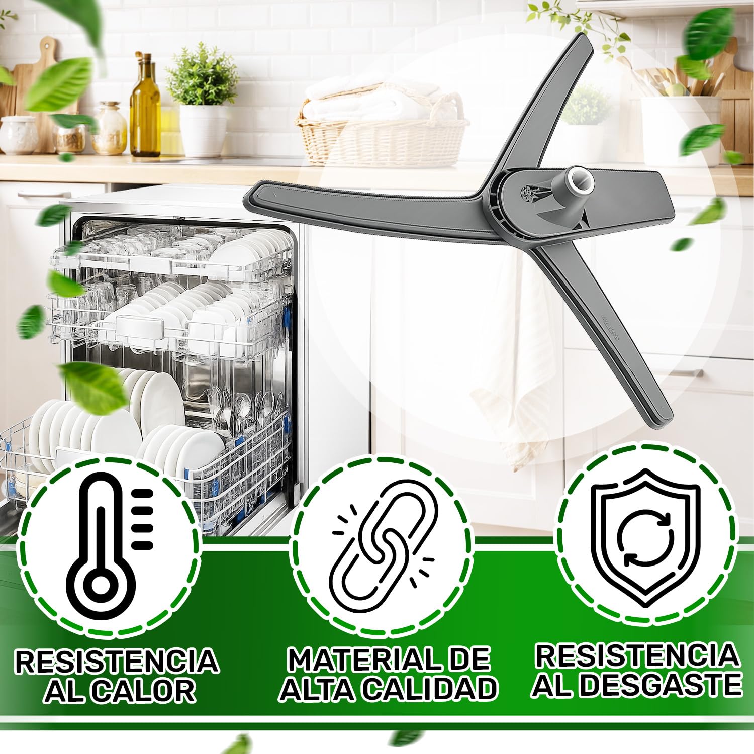 Aspersor Inferior para Lavavajillas con Código Original 1517350100 1517350200 1517300200 para Beko para Arcelik para Grunding C00869435 C00869436 para Whirlpool - Garantía de 5 Años - ONIX TECH