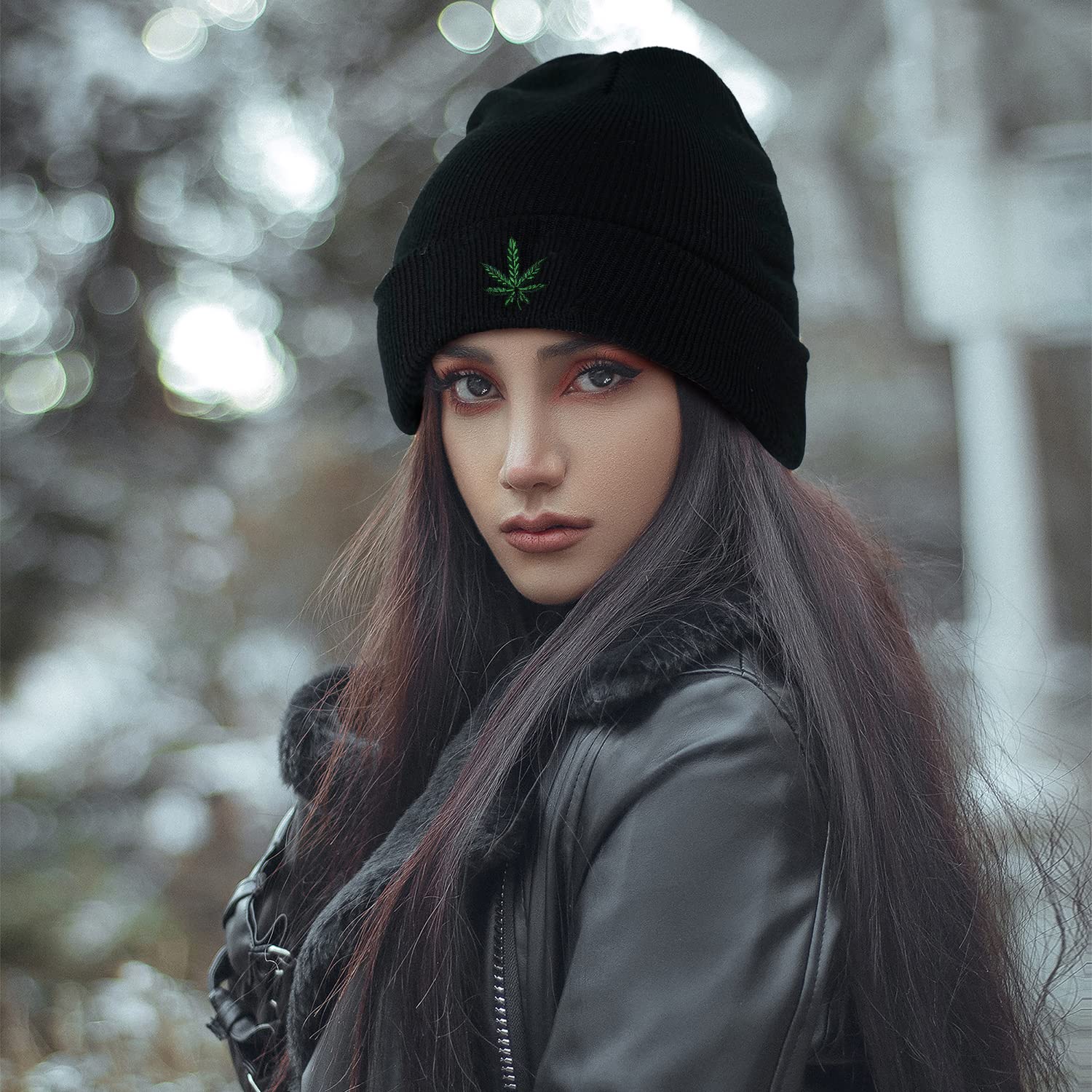 Cool Graphic Beanie para hombre y mujer, color negro