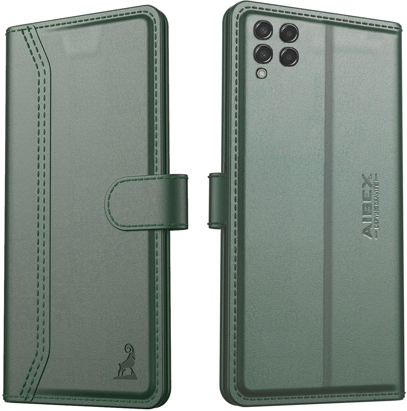 AIBEX ® Samsung Galaxy M33 5G Flip Cover Leather Finish | Inside TPU with Card Pockets | Wallet Stand | Complete Protection Flip Case Green (B0B12XK8JG) Amazon Price History, Amazon Price Tracker