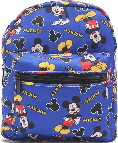 Finex Mickey Mouse - Bolsa de nailon pequeña con estampado en todas partes, multiusos, casual, para viajes, compras, tablet, iPad Mini de hasta 8
