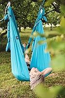 Vista 7 de Juego de columpio de yoga aéreo - hamaca colgante columpio - Kit de mosca de inversión - Eslinga de yoga antigravedad - Trapecio de suspensión