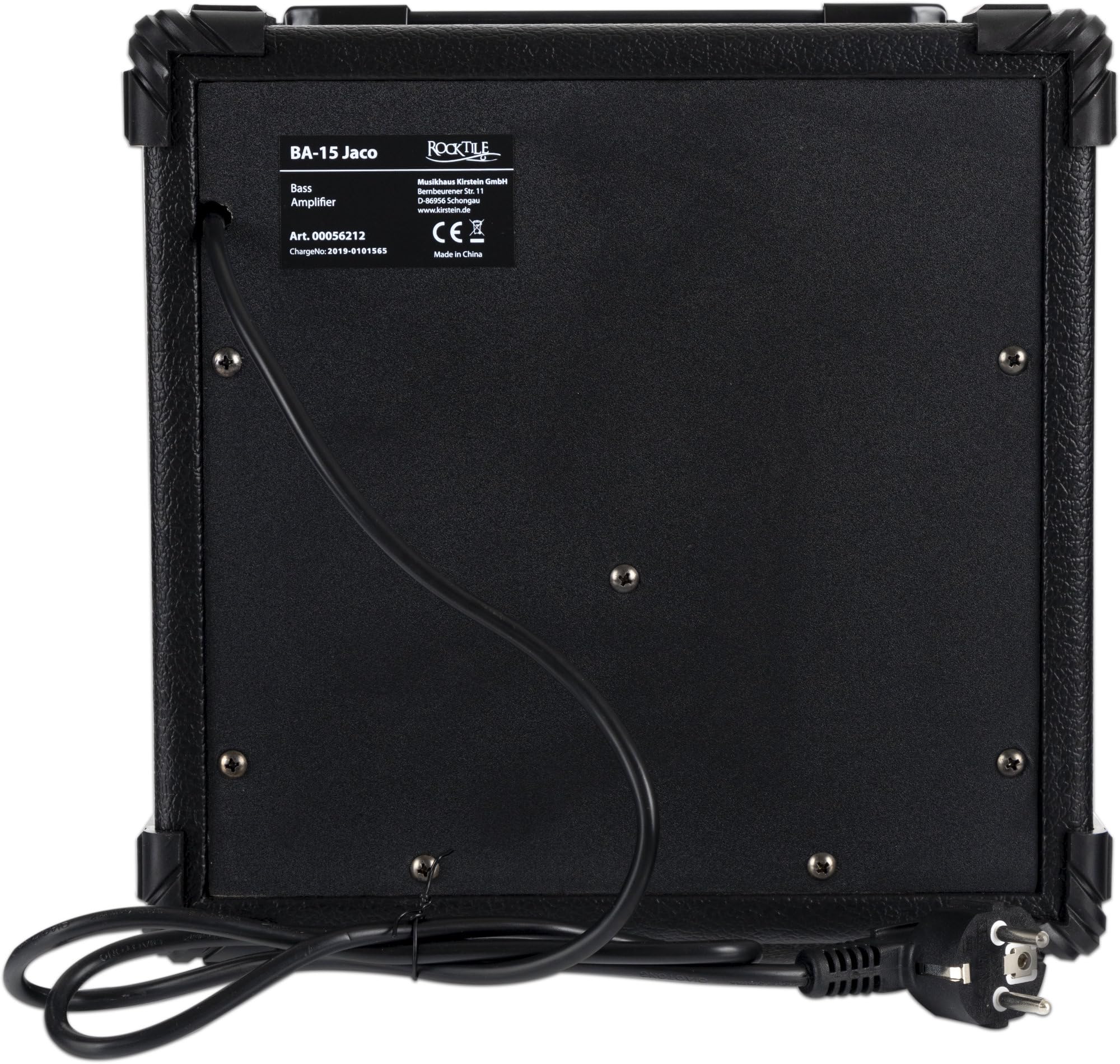 Rocktile BA-15 Jaco Basscombo (Amplificador Combo para bajo con 15 vatios, para Bajos Activos y pasivos, Altavoz de 6,5") Negro