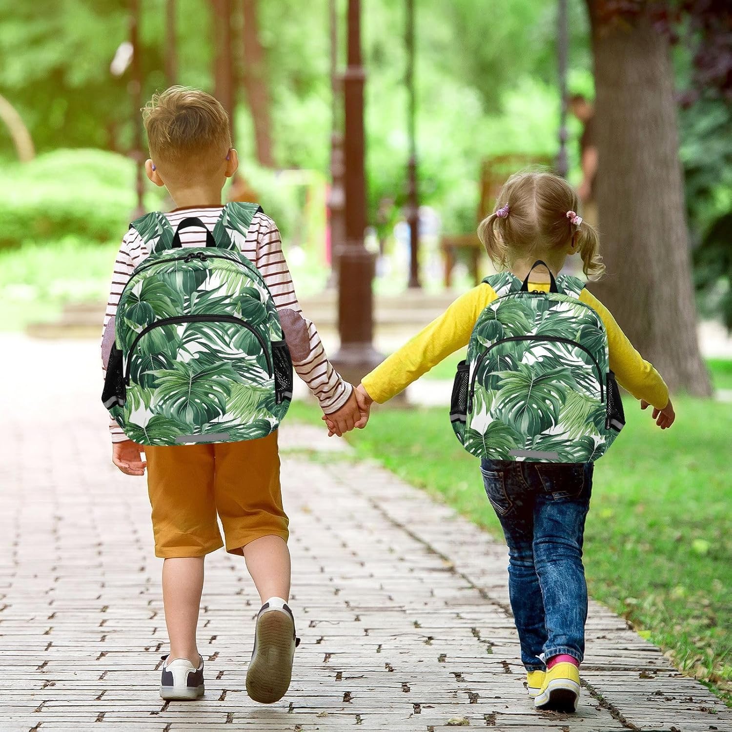 Tropical Leave Leaf Toddler Harness Backpack for Boys Girls 3-6 Years Kids Backpack with Anti Lost Safety Leash Child Leash Backpack for Preschool Travel Walking
