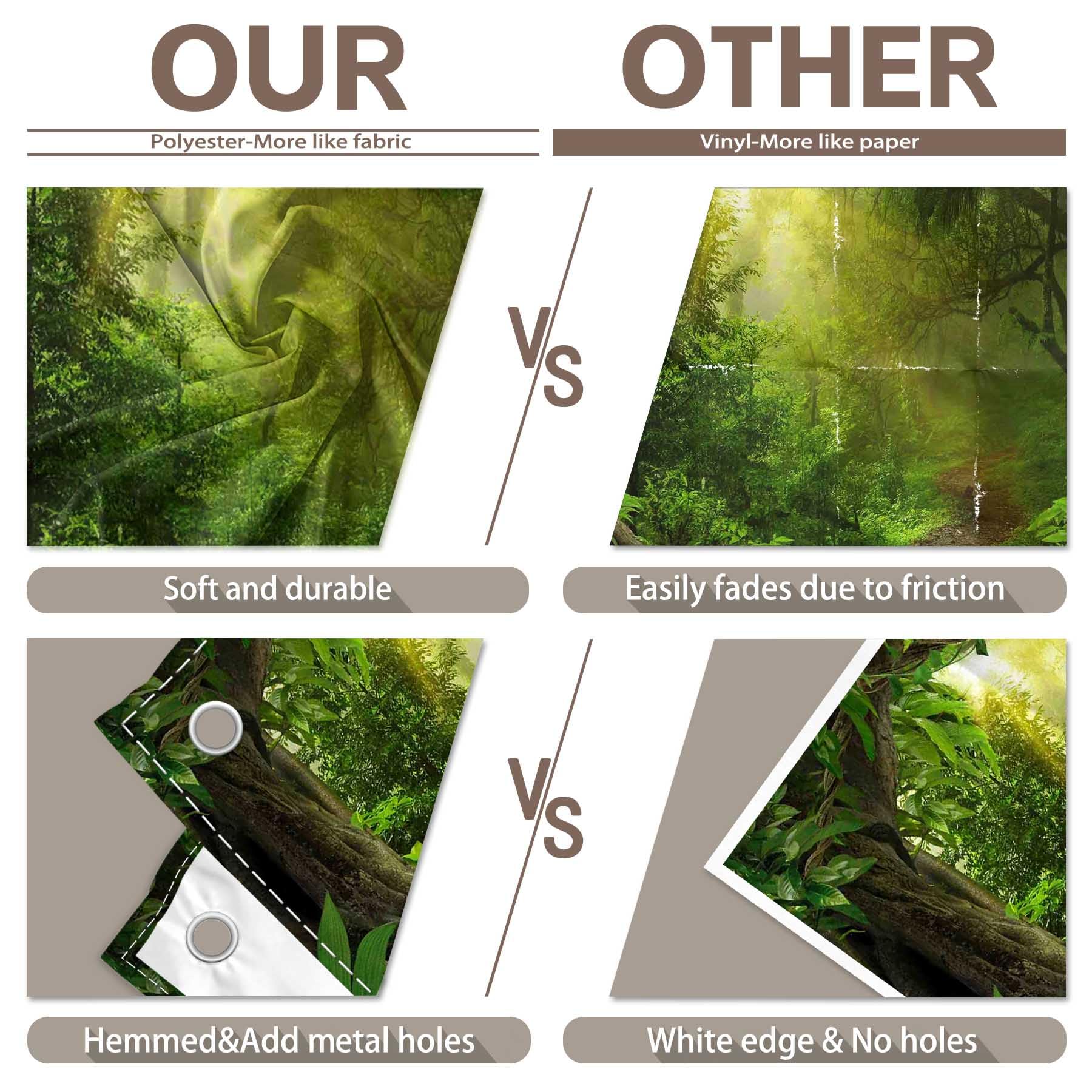 Luminora 2,4x1,8 m Hintergrund Dschungel tropisch Bäume Natur Fotografie | Polyester-Stoff, Wandbehang, Regenwald Hintergrund, Kinder Wildcamping Partyzubehör, Banner Dekorationen, Outdoor Fotokabine