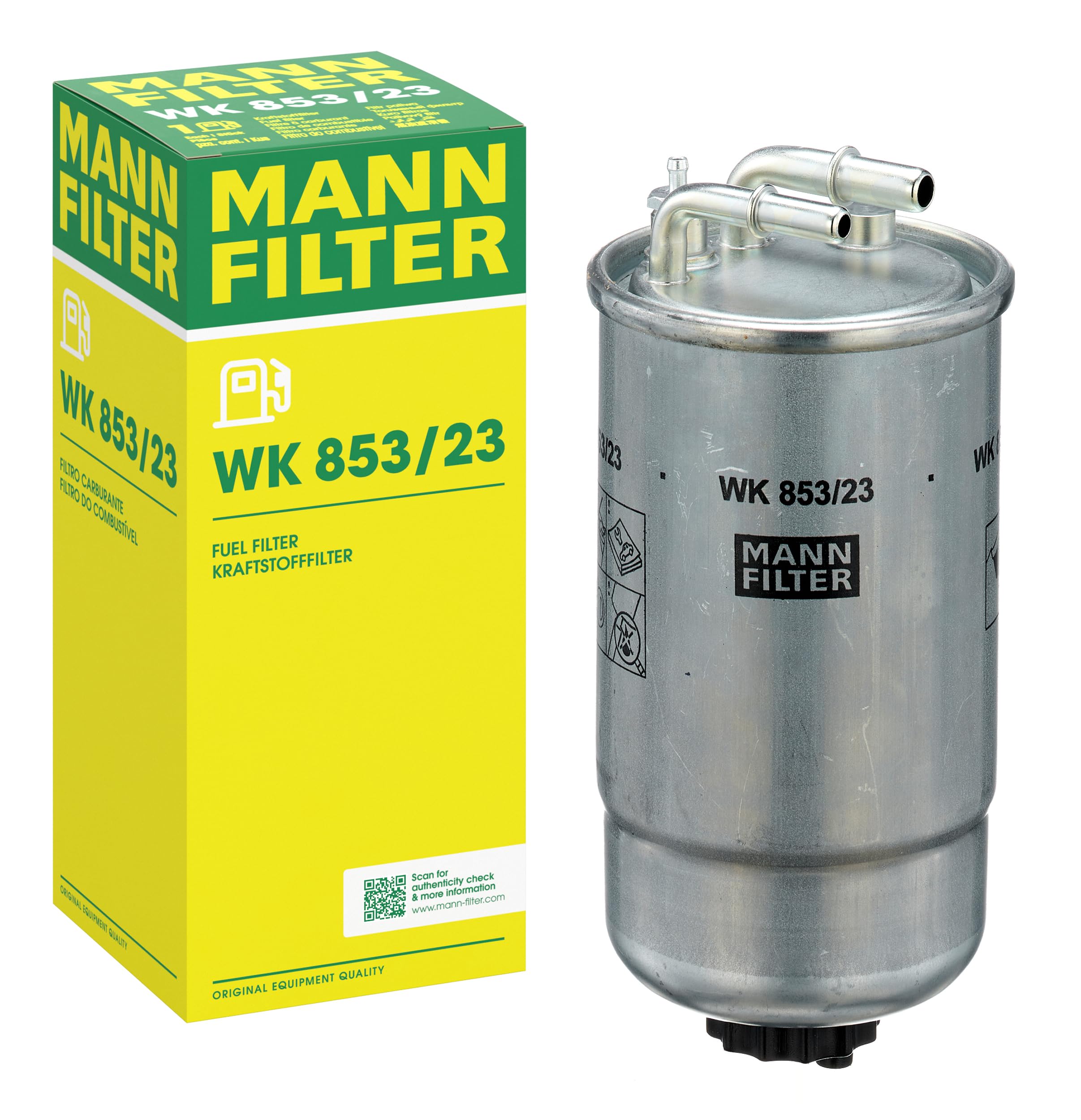 MANN-FILTER, WK 853/23 Filtro de combustible | Para Turismos, Protección sistema combustible, Protección inyectores, Combustible limpio, Calidad original OE