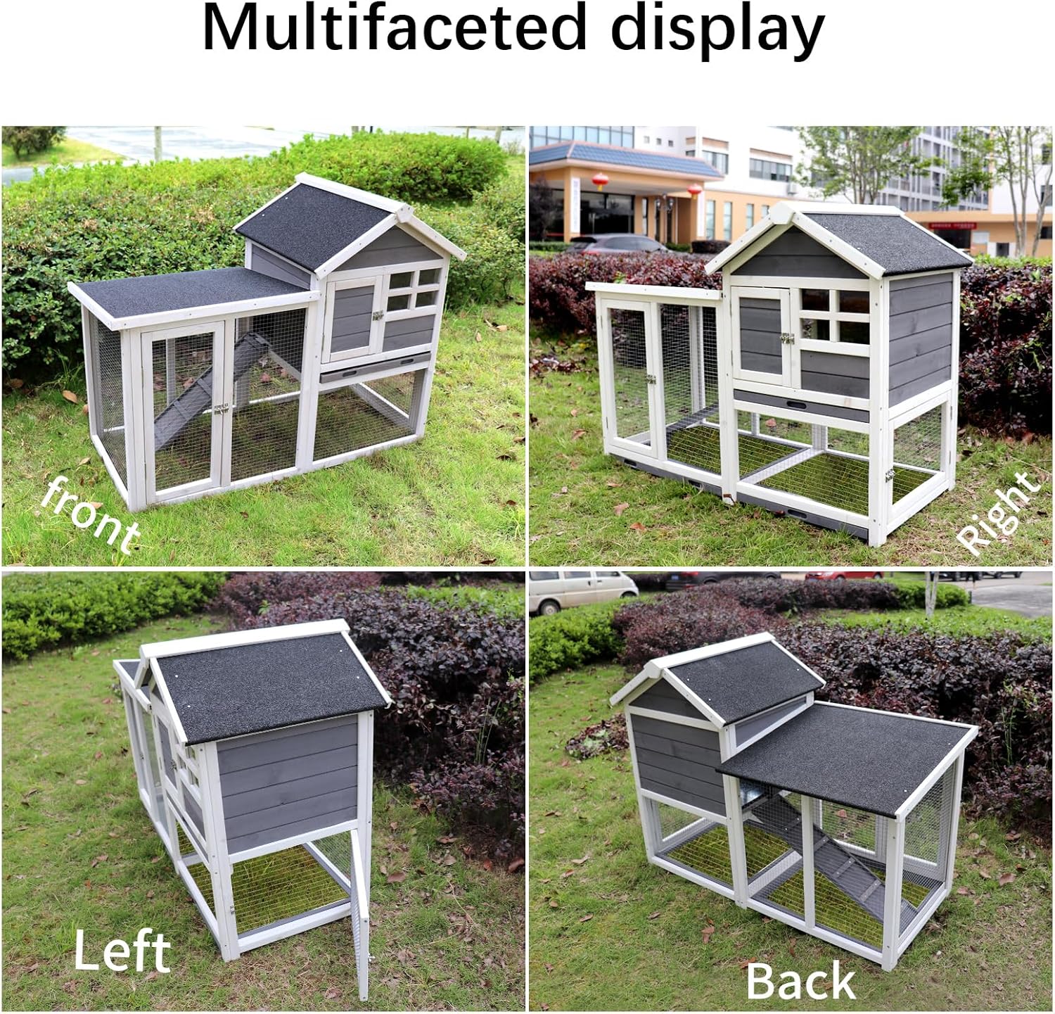 Deluxe Wooden Chicken Coop Hen House Rabbit Wood Hutch Poultry Cage Habitat