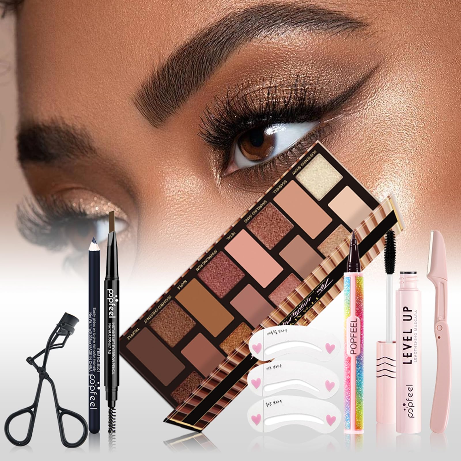 RoseFlower Schminkkoffer Frauen, Professionelles Make-up-Set Teenager Mädchen Schminkset Kosmetische Makeup Paletten Lidschatten Vollgesichts Schminkemit tragbarer Beauty Case #1
