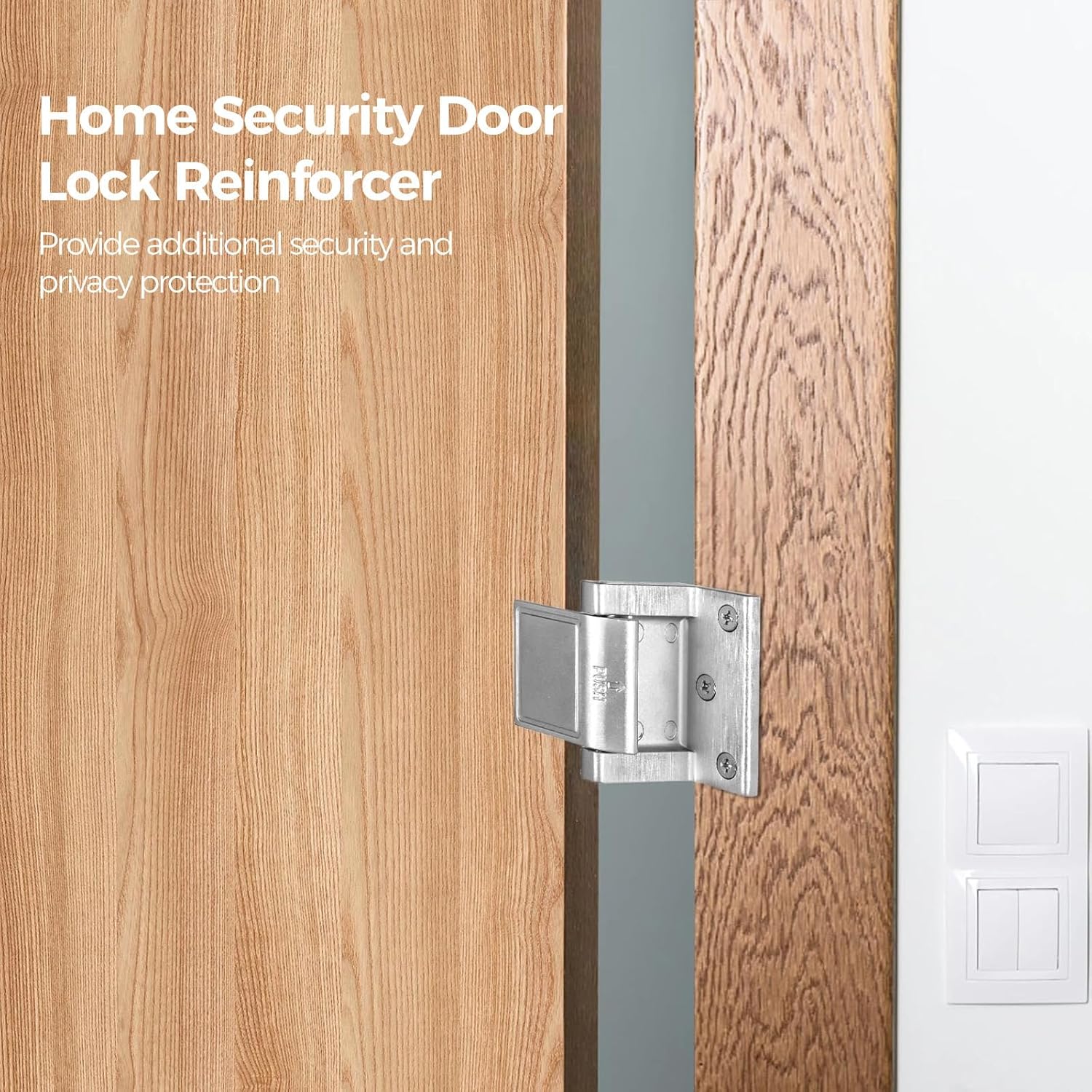 2 Pcs Door Lock Reinforcer, Zinc Alloy Door Security Latch with Screws, Home Hotel Apartment Dorm, Privacy Door Lock