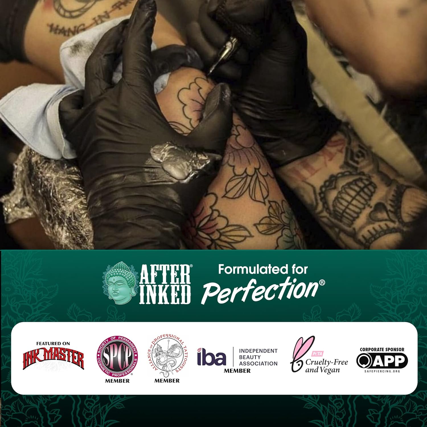 After Inked Tattoo Aftercare Non-Petroleum Jelly - With Grape Seed Oil, Essential for Tattoo Kit, PMU & Piercing Aftercare - Multipurpose Ointment - 7g Reclosable Packet (10-Pack) - Image 3