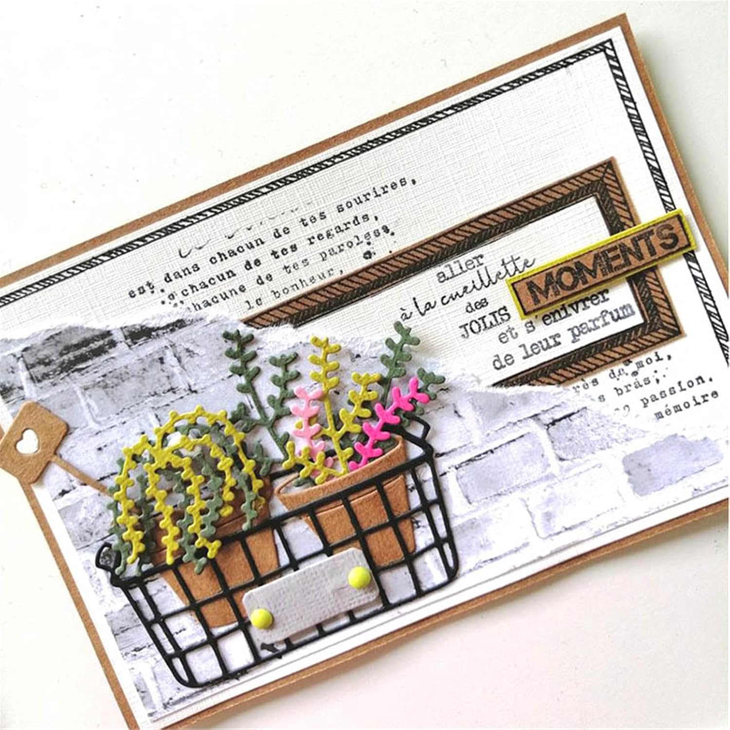 Cutting Dies Kit English Words Metal Stencils Scrapbooking Tools DIY Craft Embossing Template for Paper Card Making Album Arts Supplies (Potted Plant Combination Set-9.6x9cm) image 5