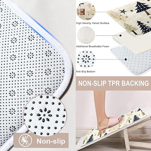 Miniatura 3 de ArtSocket Juego de baño rústico de Navidad con cortina de ducha y alfombras y accesorios, juego de cortinas de ducha desgastadas estilo casa de