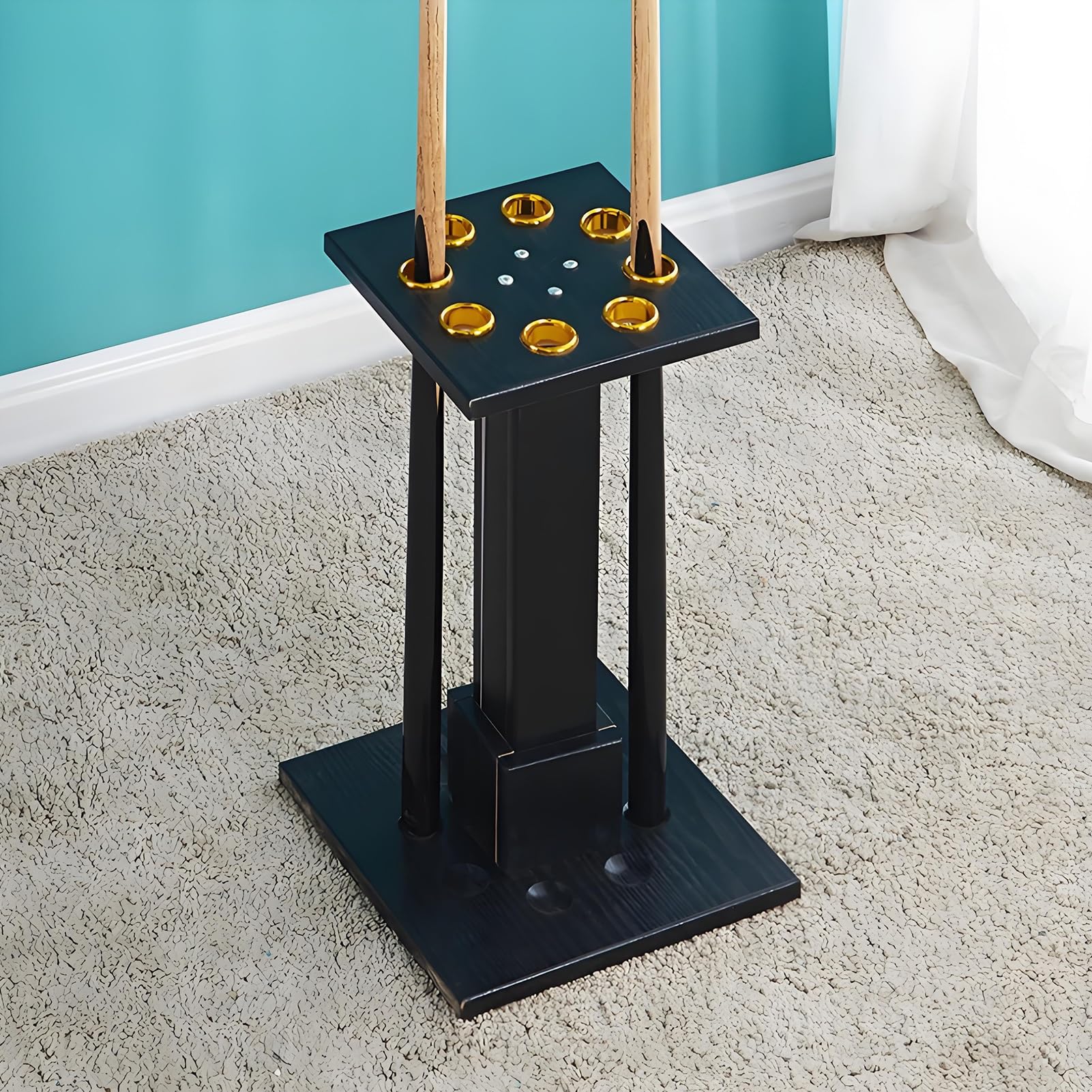 Estante For Tacos De Billar Con Capacidad For 8 Tacos, Soporte For Palo De Billar, Estructura Robusta, For Familias, Escuelas, Clubes, Habitaciones Y Gimnasios(Black)