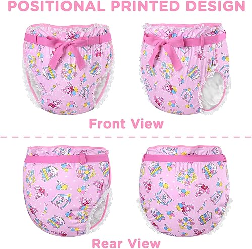 Miniatura 5 de Littleforbig Funda para pañales Omutsu con cinta para adultos, lavable, ajustable, reutilizable, impermeable, diseño de circo pastel Usagi
