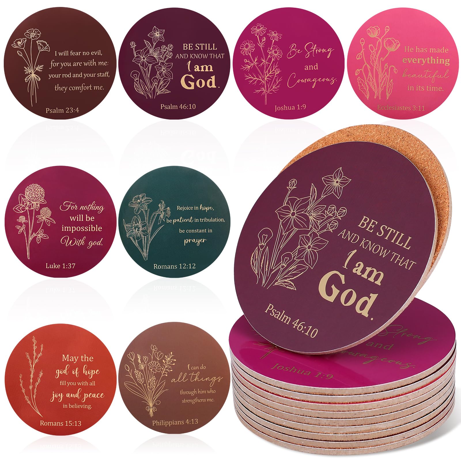 16 PCS Christian Coasters with Bible Verses Employee Appreciation Coasters