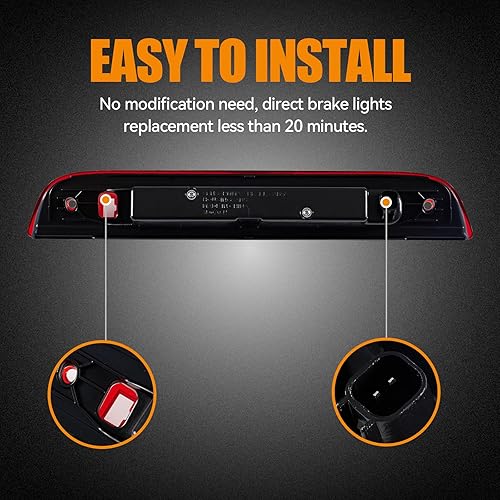 Miniatura 173 de Tercera tercera luz de freno para Chevy Silverado 1999-2006/GMC Sierra 1500 2500 3500HD, 2007 Silverado/Sierra Classic Modelo LED Time Tunnel