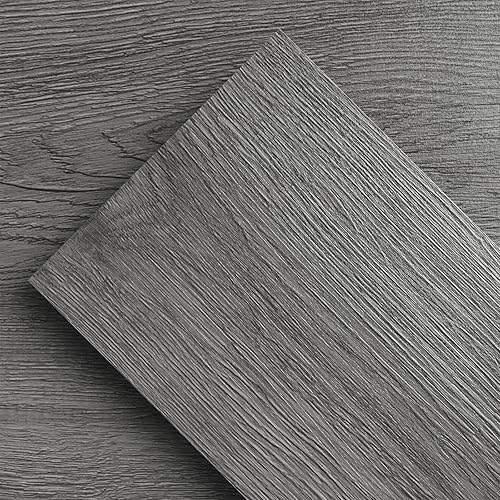 ATOPOSE Peel and Stick Floor Tile Waterproof - 36 Pack 54 Sq.Ft,Wood Grain Vinyl Flooring,Dark Grey,Rigid Surface Hard Core,Easy to Insatll for Bathroom, Kitchen, Bedroom, Home Indoor Use