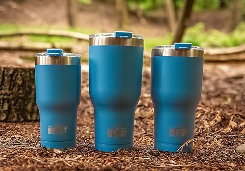 Miniatura 5 de Vaso de acero inoxidable BEAST con aislamiento al vacío de doble pared, para café o bebida fría, termo de viaje, 20 onzas (azul cielo tormenta)