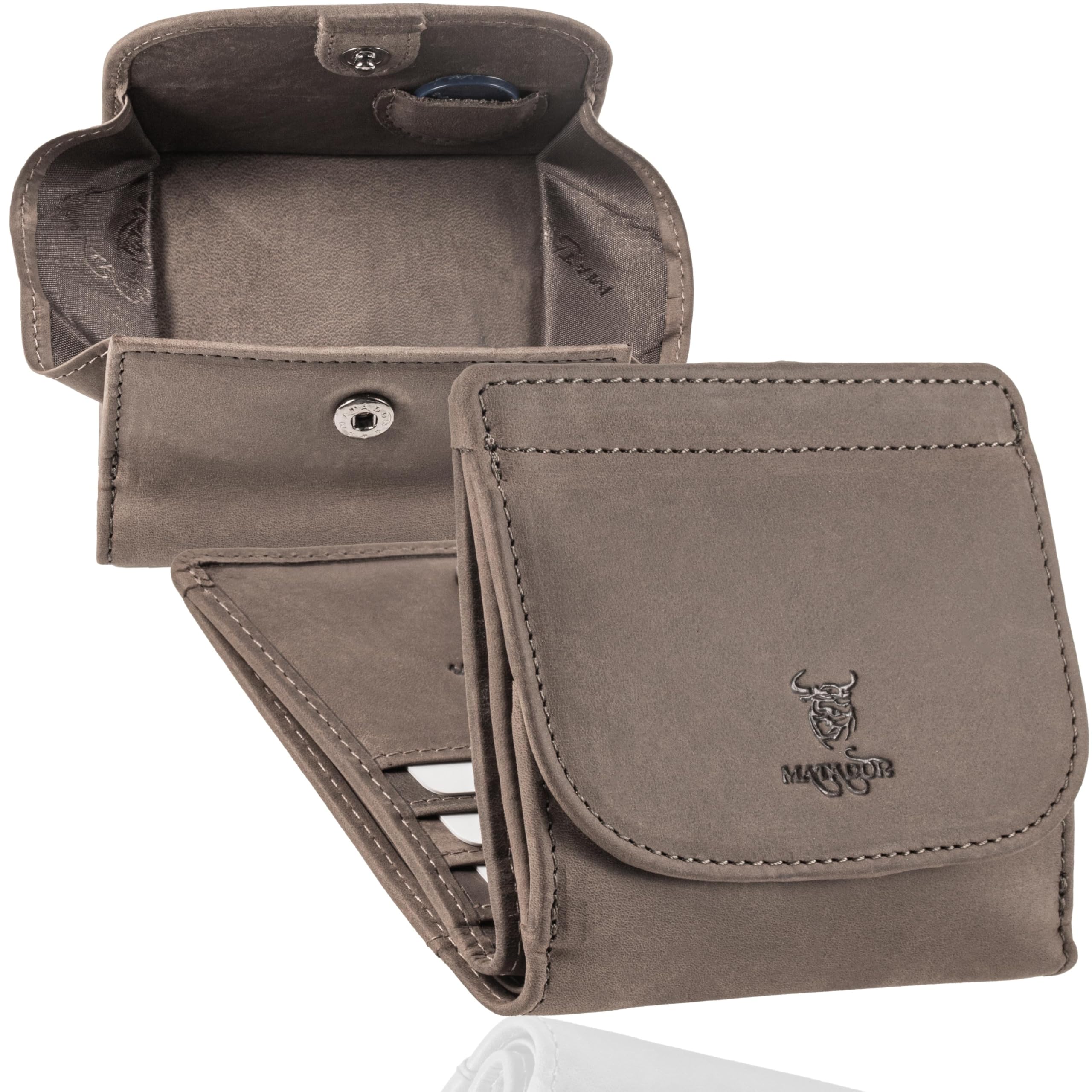 Matador Petite boîte viennoise - Mini Portefeuille en Cuir pour Homme et Femme - avec bloqueur RFID - avec Emballage Cadeau