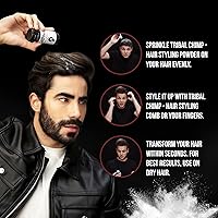 Vista 4 de Tribal Chimp Polvo para peinar el cabello, fijación invisible todo el día y polvo texturizante de volumen para hombres y mujeres, polvo para peinar