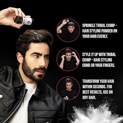 Miniatura 4 de Tribal Chimp Polvo para peinar el cabello, voluminizador de cabello invisible durante todo el día y polvo de textura para hombres y mujeres, polvo