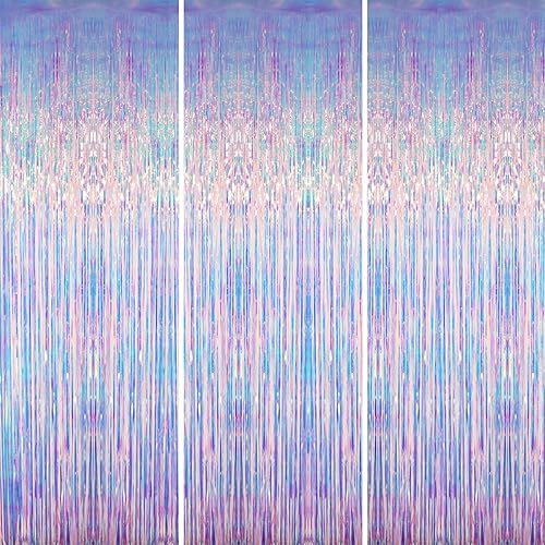 Miniatura 73 de GOER - Cortinas de tiras metálicas/oropel para fiestas, telón de fondo para fotos, Halloween, cumpleaños, graduaciones, Año Nuevo, decoración