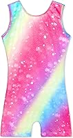 Vista 1 de TENVDA Gymnastics Leotards for Girls 2-12 Years Old Sparkly Multicolor Kids Tumbling Biketards Unitard