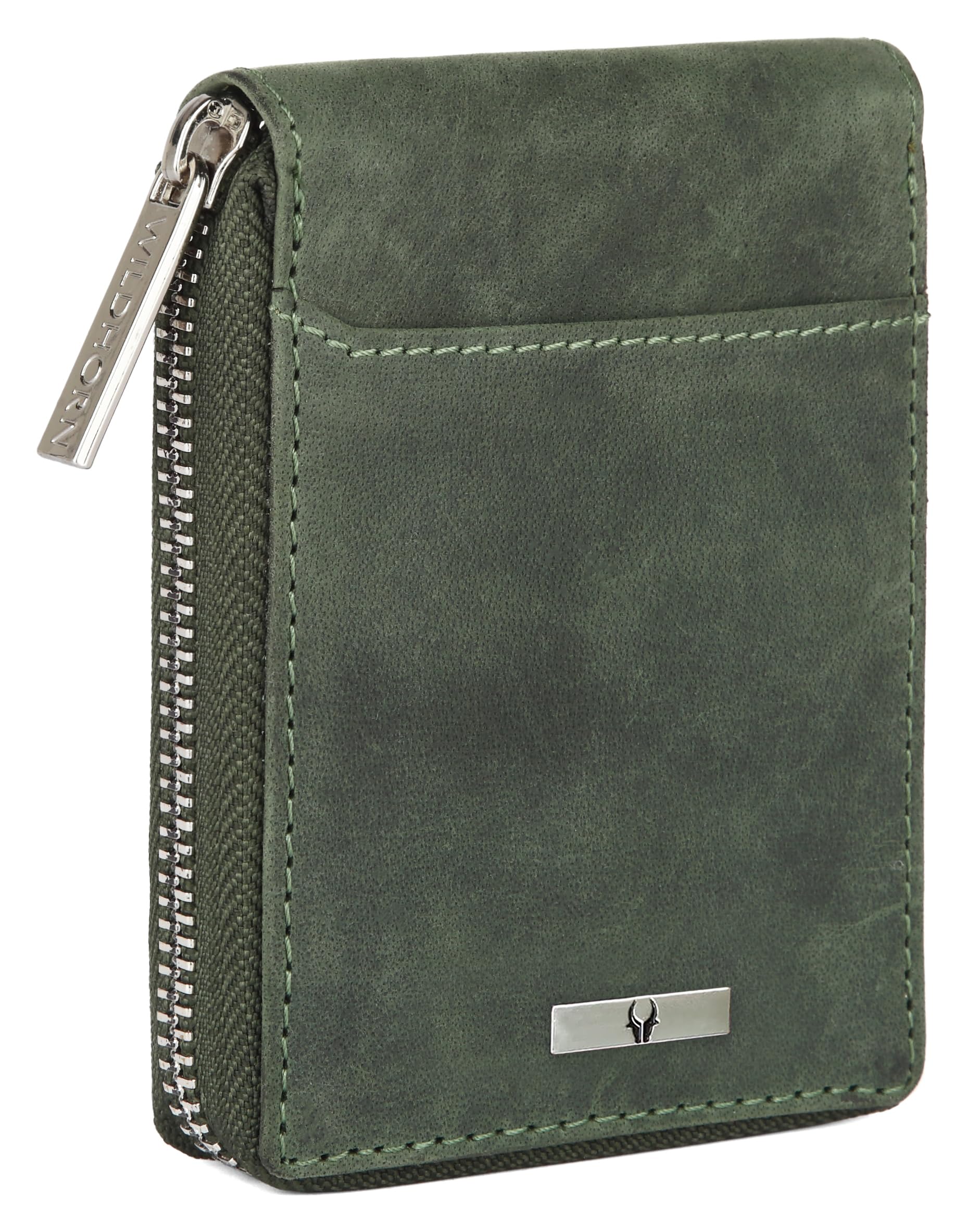 WildHorn Leather Wallet for Men, Green Hunter