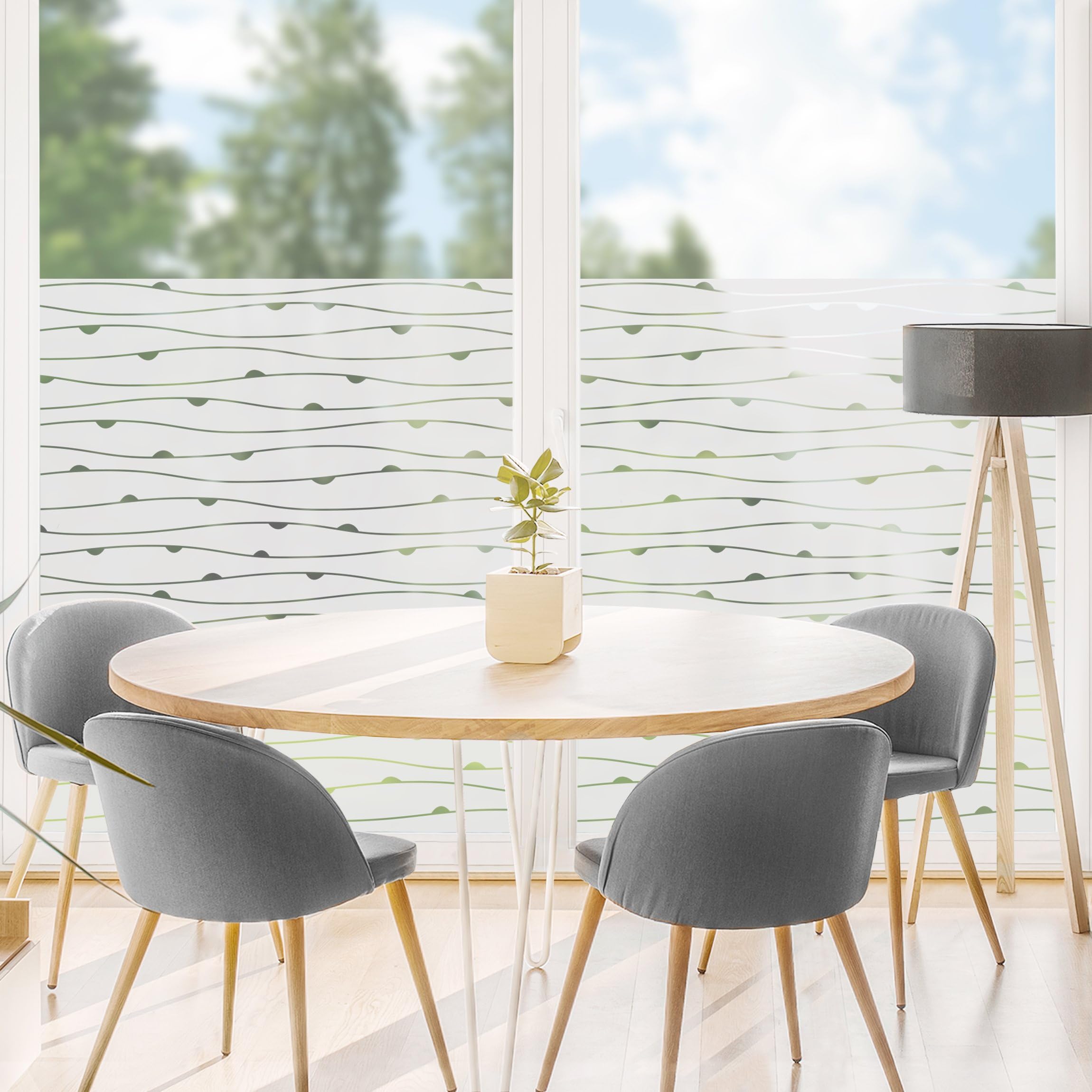 Fensterfolie statisch haftend Muster Sichtschutz Milchglas - Made in Germany - Motiv Modern Blickdicht Scheibe Innen Schlafzimmer Wohnzimmer Küche Glas 1697 (80x60cm)