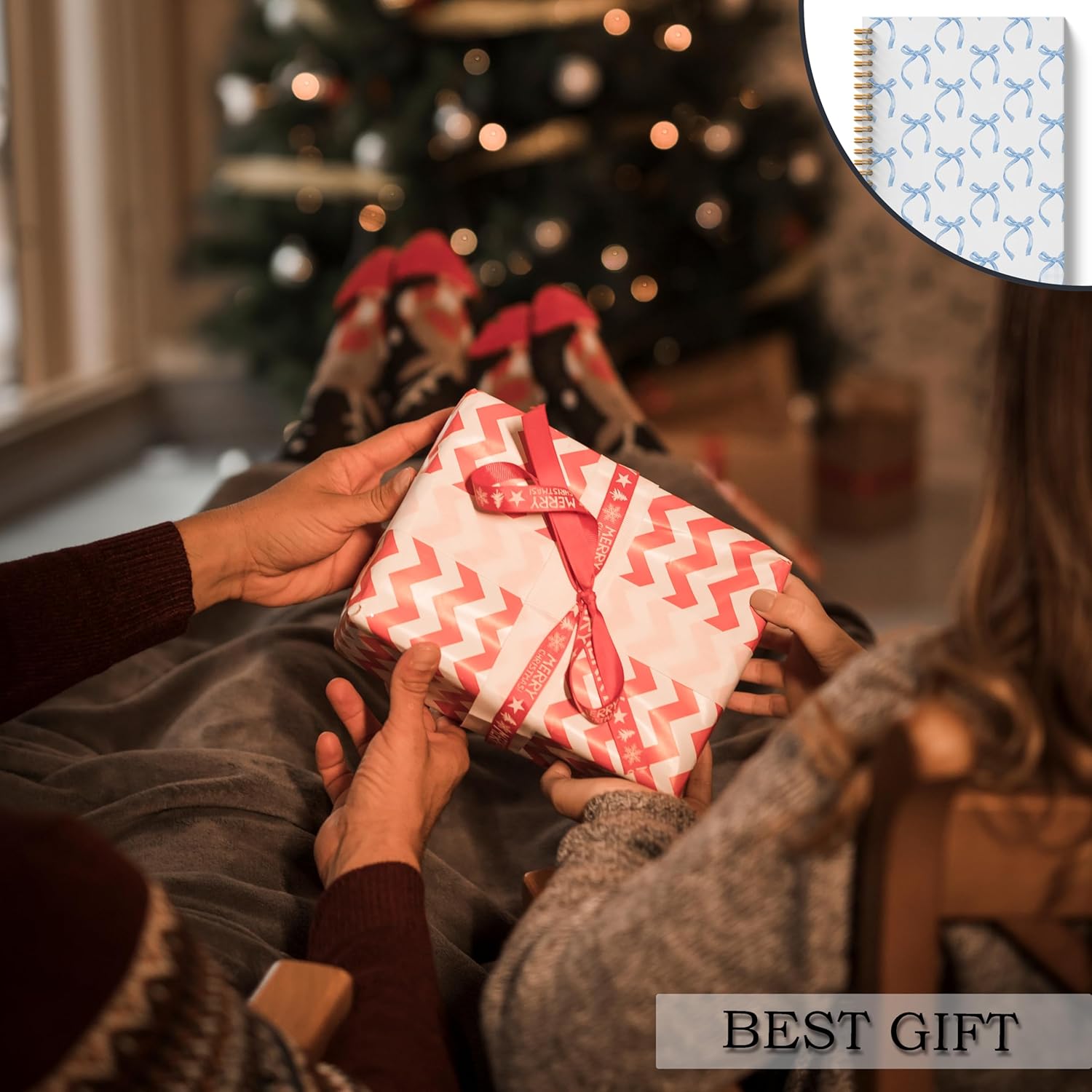 Blue Coquette Bow Spiral Journal Notebook 5.5x8.3, Preppy Spiral Journal Notebooks for School, Coquette Preppy School Supplies Notebooks, Blue Bow Journal for Women - Image 7