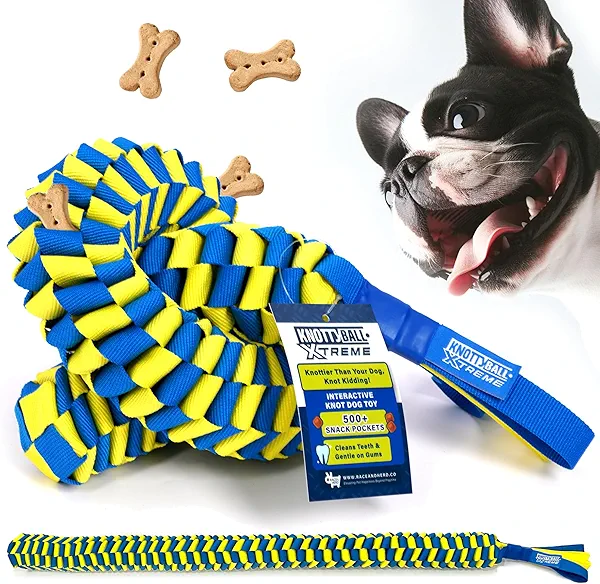 Race&Herd KnottyBall Xtreme Snuffle Ball - Interactive Dog Puzzle Toy for Smart Dogs, Stimulating Dog Toys for Boredom, Treat Puzzle Toys for Dogs Enrichment, Snuffle Treat Dispensing Smart Dog Toys