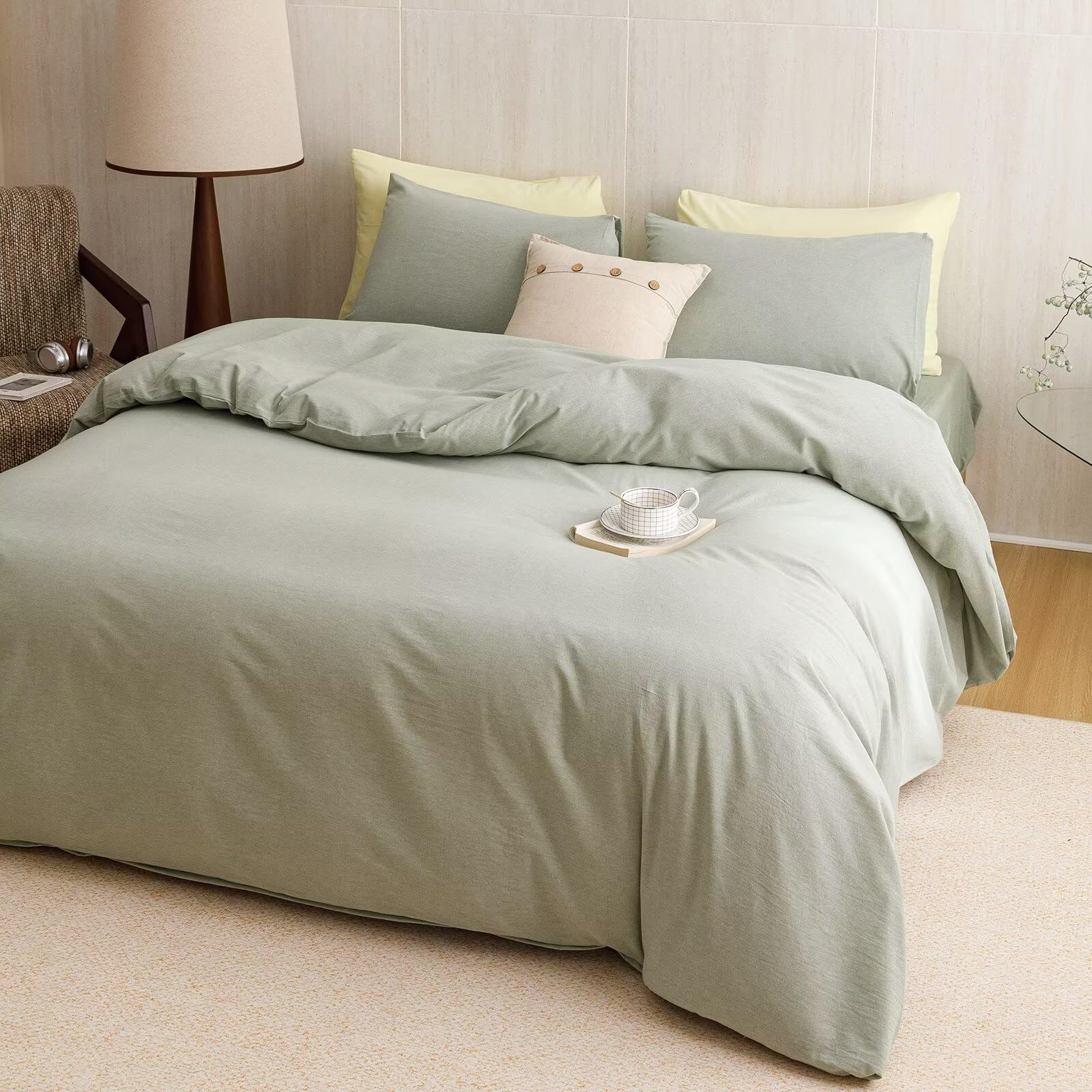Washed Cotton Comforter Set - Twin 3Pcs -2 Washed Cotton Comforter Set - Twin 3Pcs -2