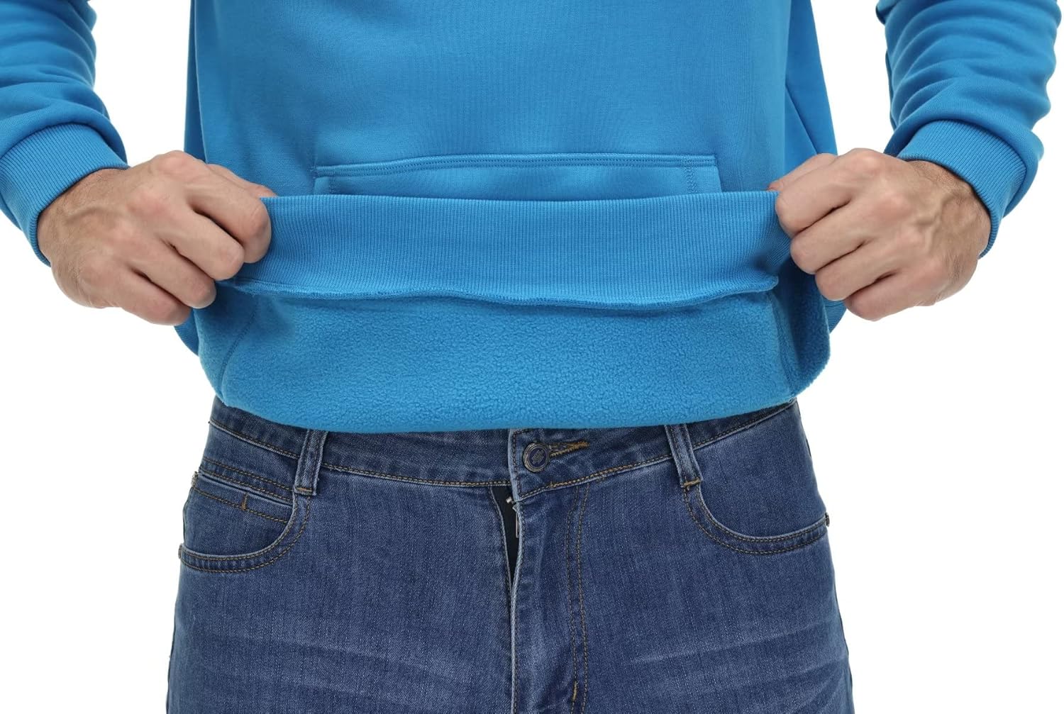 Hooded Pullover For Men Cotton Sweatshirt Sherpa Hoodies Fleece Lined Sweatshirts Thermal Hoodie Soft Warm Casual Active Sweatshirts Khaki - Image 6