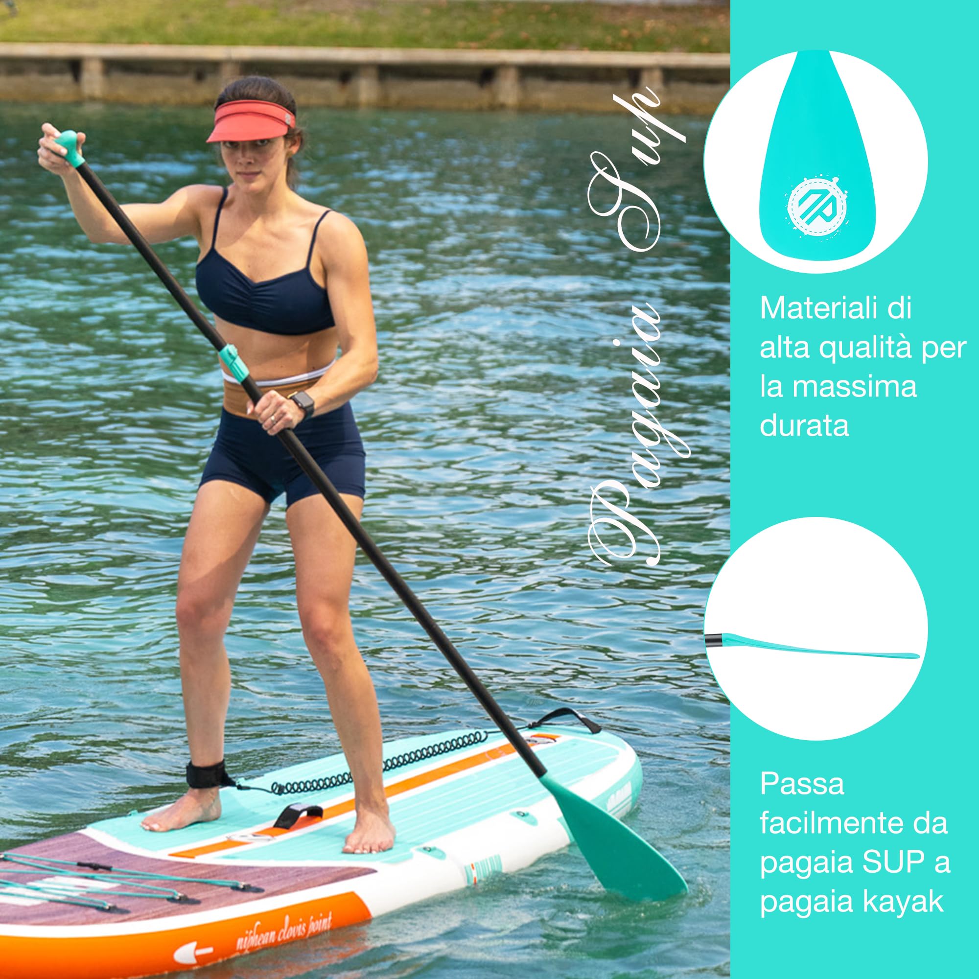 Niphean SUP Paddle Pagaie Galleggianti Staccabili 3-4 Pezzi Regolabile Durevole
