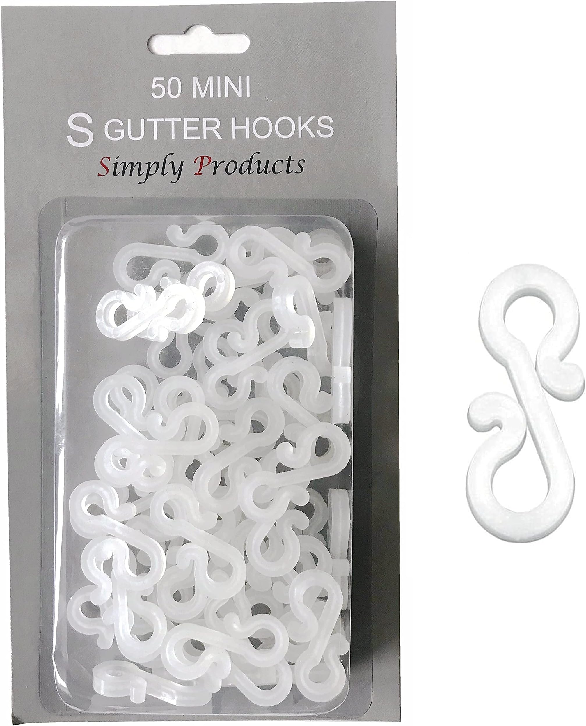 Clear Gutter Hooks for Outdoor Lights, Christmas Light Clips, Mini