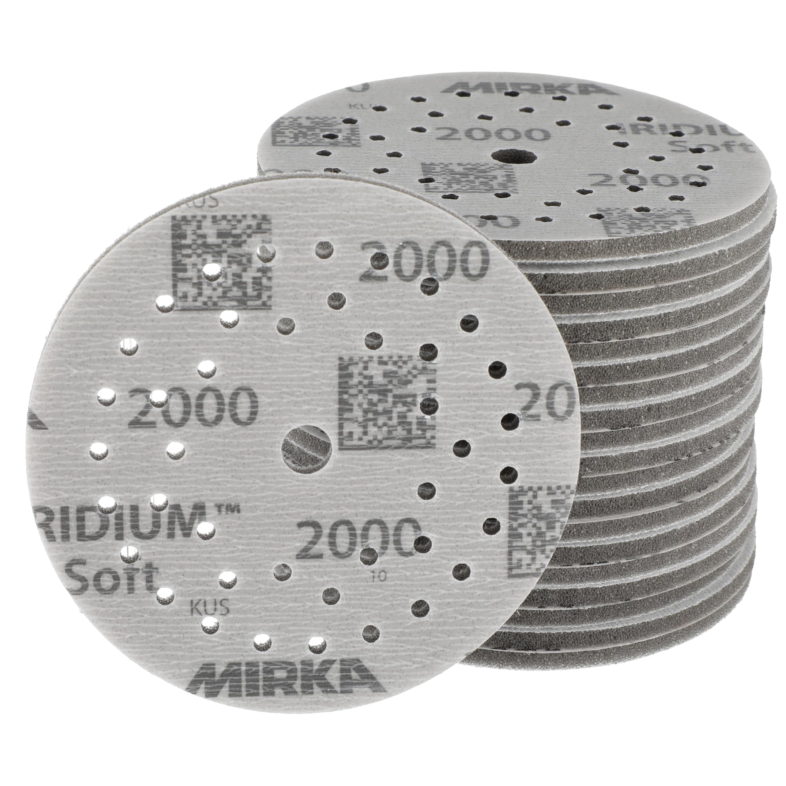 Mirka Dischi abrasivi Iridium Soft Ø 125 mm/grana P2000 / a strappo Multifit / 20 pezzi/abrasivo a base di schiuma per levigatura a secco di precisione, levigatura di vernici trasparenti, finitura