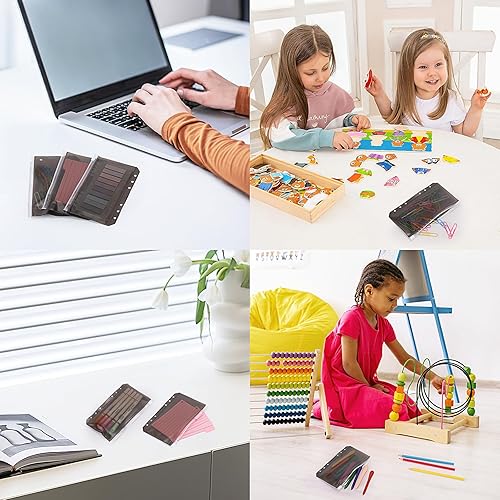 Miniatura 6 de 24 bolsillos para carpeta, tamaño A6, 6 agujeros, sobres de efectivo para presupuesto, impermeables, de PVC, bolsas de archivo (negro)