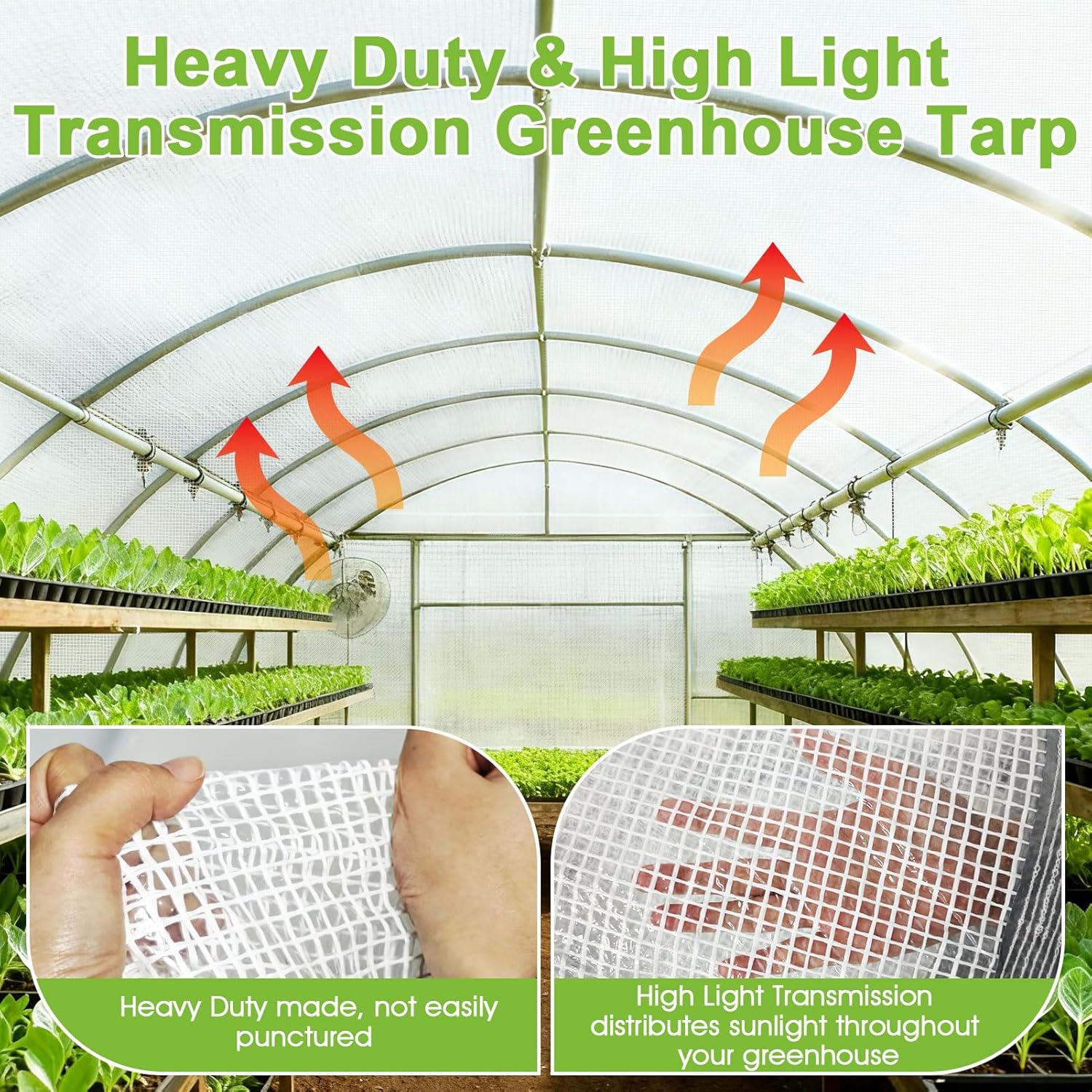16 Mil Clear Plastic Tarps Heavy Duty Waterproof 10x20 FT,Green House Plastic Covering Sheeting,UV Resistant Greenhouse Cover Clear Tarp with Grommets for Garden,Farms,Nursery,Chicken Coop Winter Wrap
