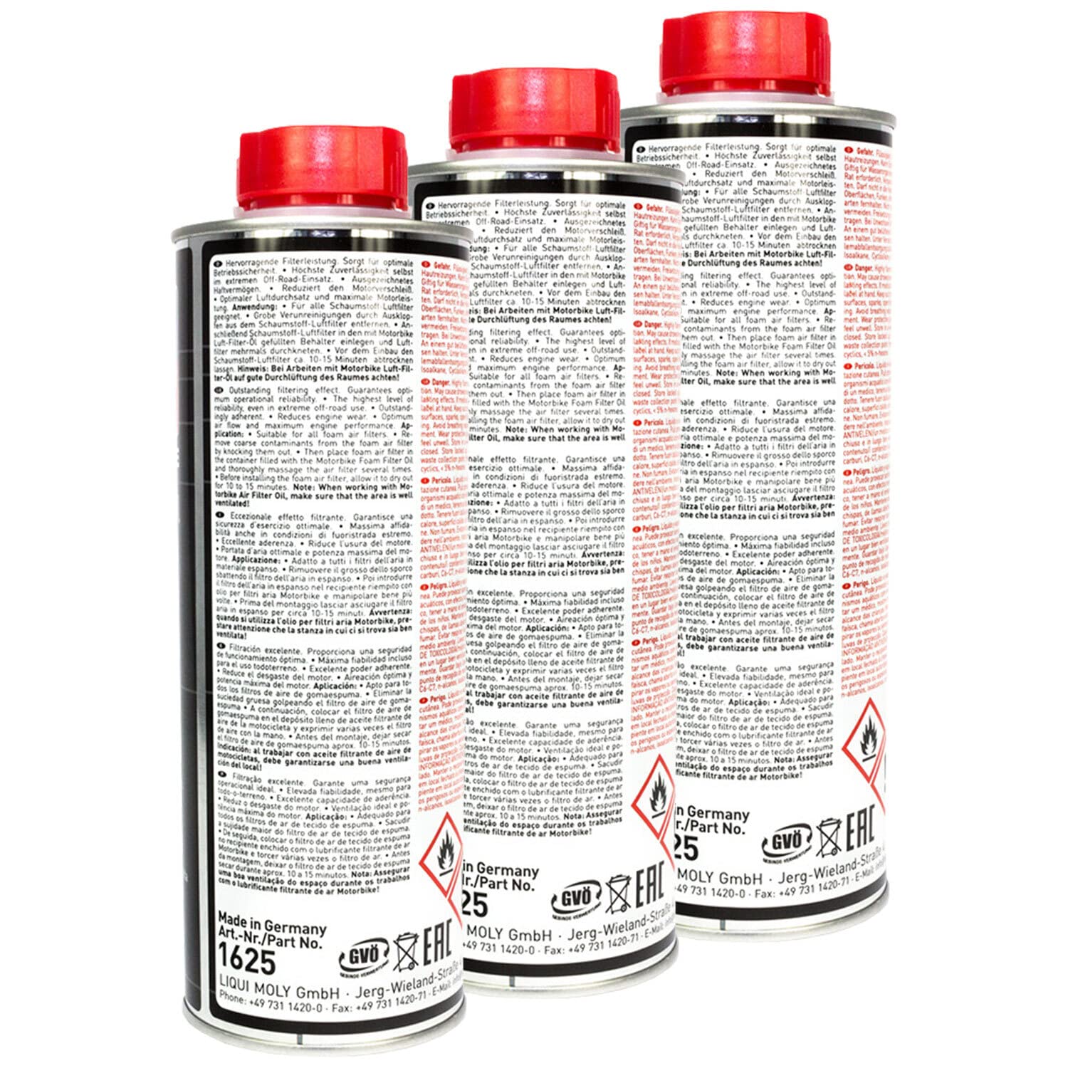Motorbike Luftfilteröl Luft Filter Öl LIQUI MOLY 3 X 500 ml