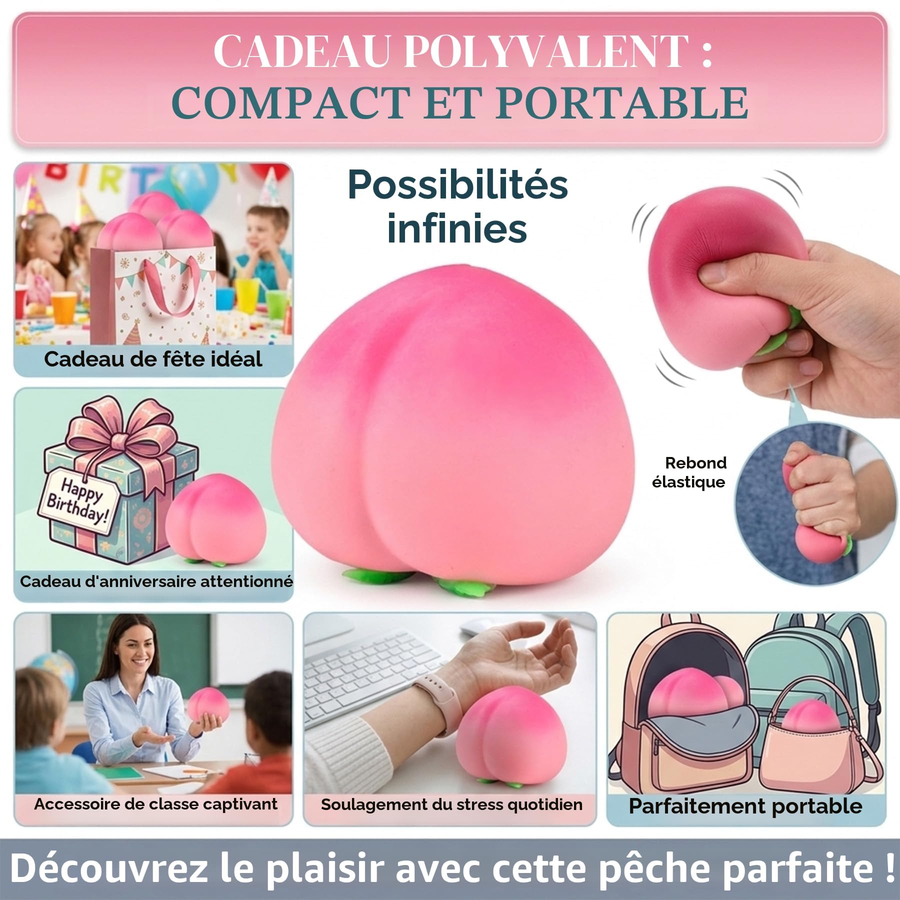 2PCS Taba Squishy Cacahuète Réaliste Objet Anti Stress Bureau Accessoire De Relaxation Adulte Gadget Sensoriel Doux - Jeux - Jouets