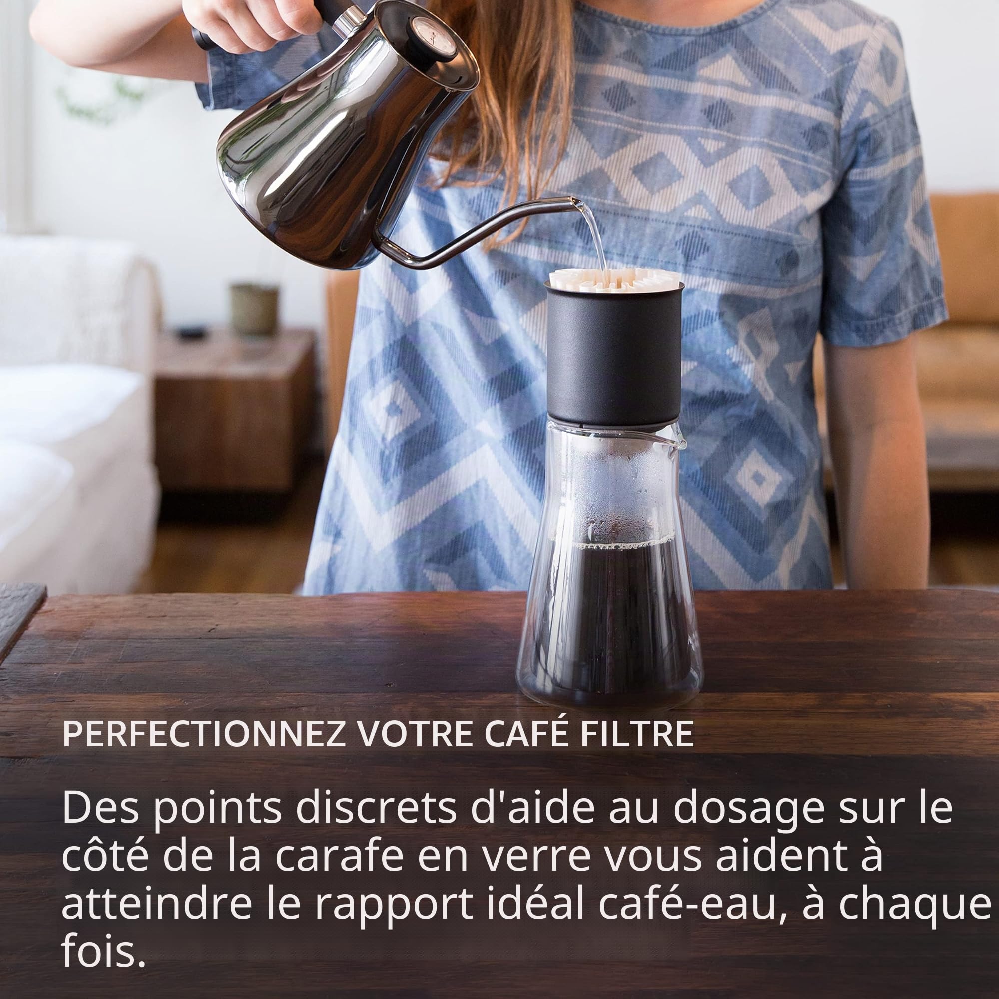 Fellow Stagg | Carafe à café à double paroi | Récipient pour préparation manuelle du café | Carafe en verre borosilicate soufflé à la main, pichet transparent | 600 ml